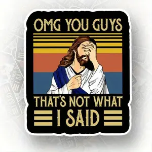 Cartoon Jesus Pattern Car Sticker, Car Exterior Decorative Stickers, Multipurpose Self Adhesive Decal for Car Bumper, Laptop, Phone, Skateboard, Scrapbook, Sticker Decals, Sticker for Cars