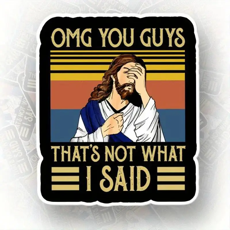 Cartoon Jesus Pattern Car Sticker, Car Exterior Decorative Stickers, Multipurpose Self Adhesive Decal for Car Bumper, Laptop, Phone, Skateboard, Scrap