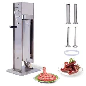 Donext Sausage Stuffer, Stainless Steel Commercial Sausage Maker 7LB Dual-Speed Vertical Stuffer, Meat Filler with 4 Tubes, LEM Stuffer Alternative