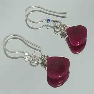 Pink Chalcedony Sterling Silver Earrings
