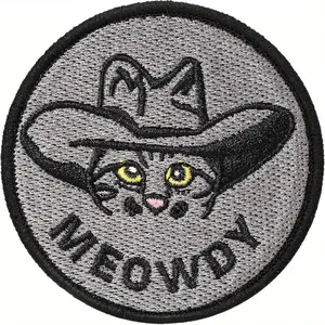 Cartoon Cat Pattern Patch, Cute Slogan Embroidery Patch, Sewing Accessory For Backpacks, Dog Harnesses, Army Vests, Hats, Helmets