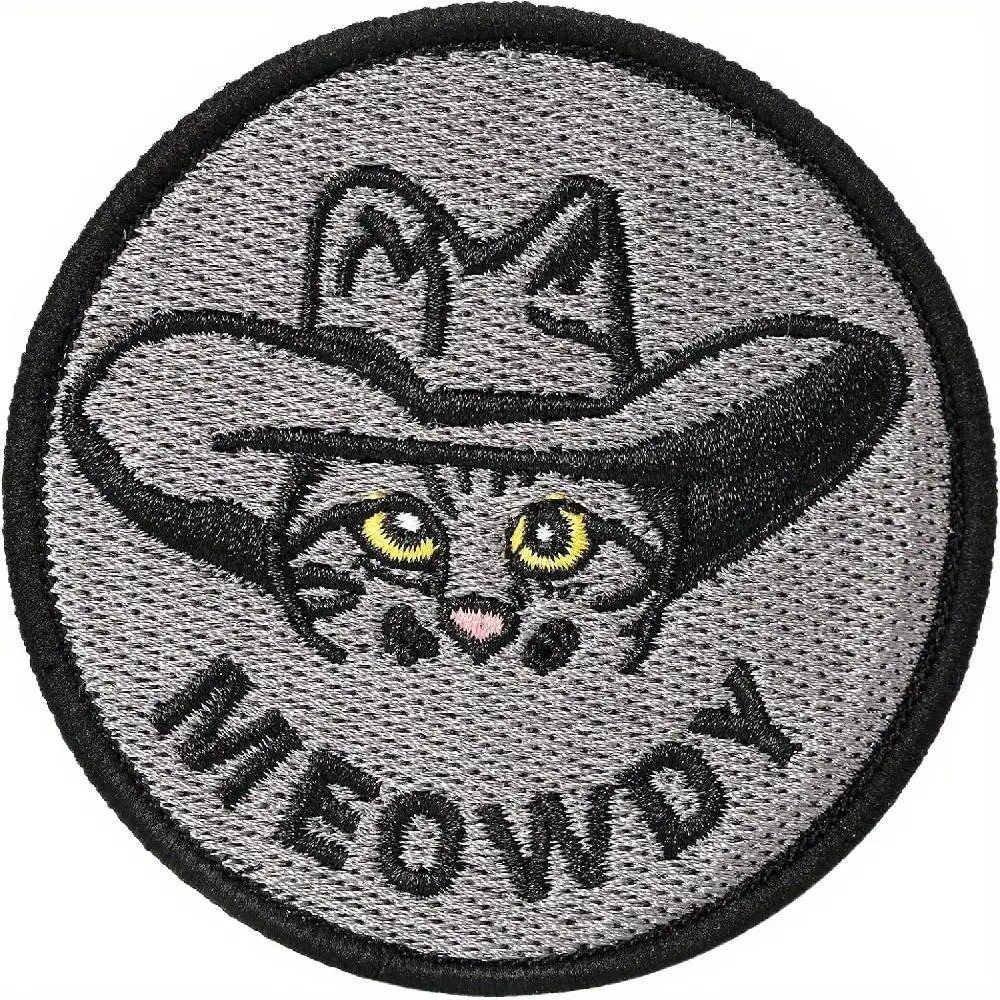 Cartoon Cat Pattern Patch, Cute Slogan Embroidery Patch, Sewing Accessory For Backpacks, Dog Harnesses, Army Vests, Hats, Helmets