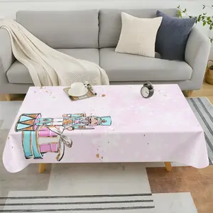 1 piece Nutcracker Pattern Tablecloth Set, Fabric, Ideal for Dining Tables, Tea Tables, TV Cabinets, Picnics & Parties