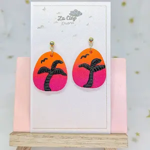 Dawn Palm Tree Polymer Clay Earrings