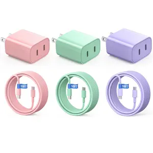 For iPhone 17 Fast Charging, 40W Dual Port USB C Charger With 10 Ft USB C To C Cable For IPhone 16 Pro Max/16/15 Plus/15 Pro Max, IPad 12.9/11