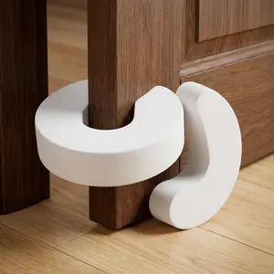 Child Safety Door Gap Guard, Adjustable No-Installation Door Edge Protector, Non-Toxic Anti-Pinch Silencer, Baby Proofing Home Security Padding for Kids, Anti-Crush Door Stopper Buffer