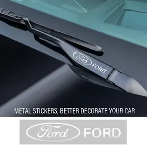 5pcs Metal Car Decorative Stickers, Window Wiper Decals, Compatible with Ford Focus Fiesta Ranger Mondeo Mustang Models