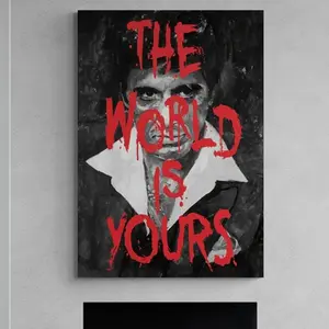 Scarface Tony Montana Poster, Al Pacino Wall Art, The World Is Yours Print, Home Decor