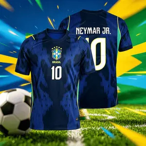 2026 Brazi National Home And Away 10#Neymar and VINI 11#Raphinha Short And Long Sleeve Soccer Jersey Fans Version Breathable