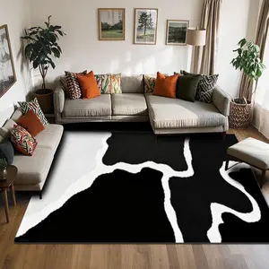 Stylish Exquisite Square Printed Velvet Carpet, Perfect Gift for Any Occasion, Versatile Decor for Home & Commercial Use, Multiple Sizes, Machine Washable, Soft & Non-shedding, Practical, Modern Abstract Rug