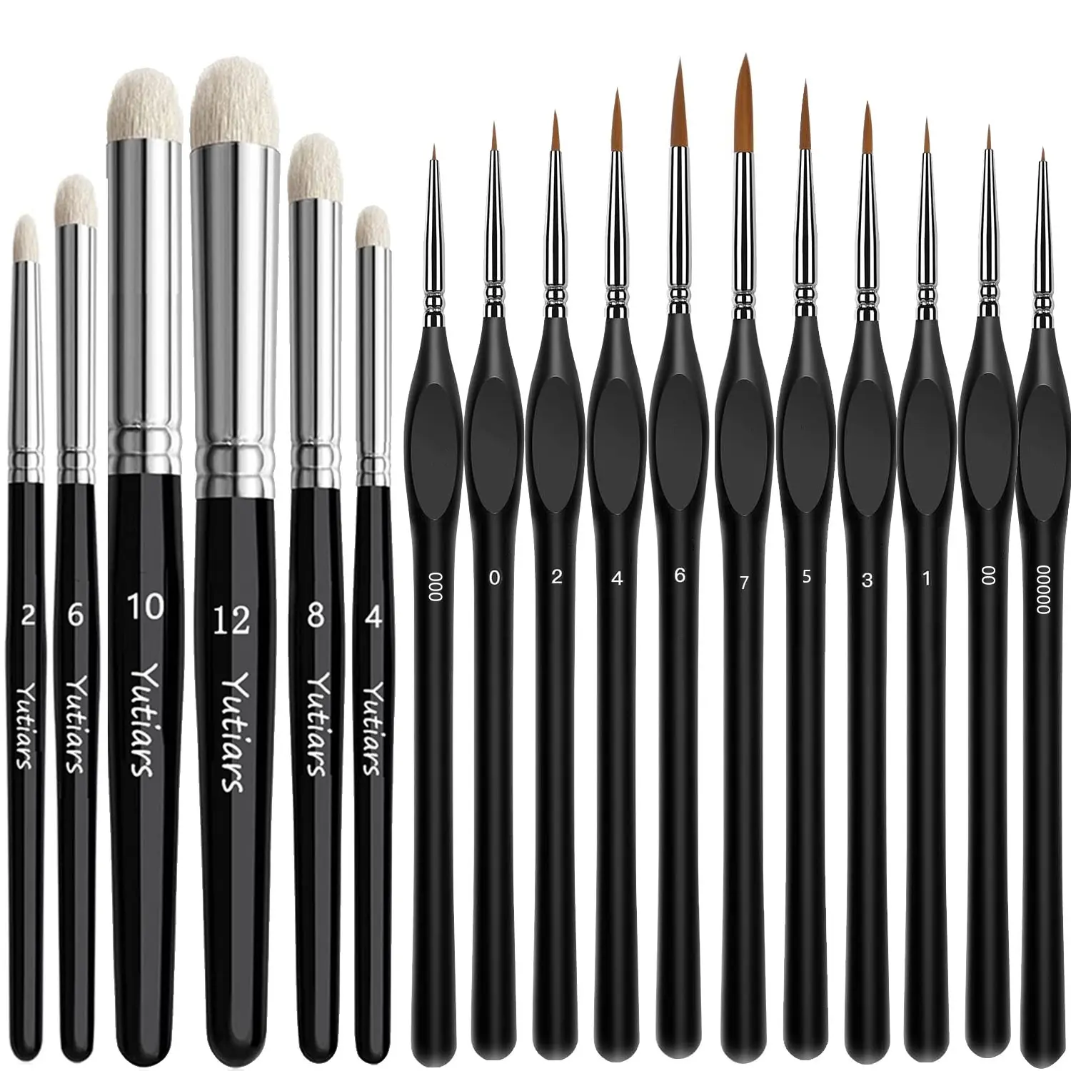 3/6/10/17pcs Fine Micro Detail Artist Paint Brushes with Wood Handle, Perfect for Miniature Art, Dnd, Warhammer 40k, Acrylic and Watercolor Painting, Hand Painting Set