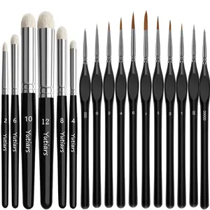 3/6/10/17pcs Fine Micro Detail Paint Brushes with Wood Handle, Perfect for Miniature Art, Dnd, Warhammer 40k, Acrylic and Watercolor Painting, Hand Painting Set