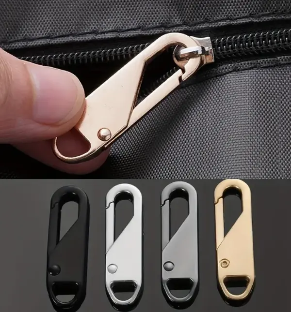 Zipper Pull Tabs Silver, 5 Pieces