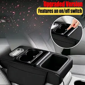 Universal Fit Memory Foam Car Armrest, Starlight Car Roof & Headliner, USB-C Charging 14"x8"x3", LED Cup Holder, Boujee Dark Car Accessories for Women, Car Stuff fathersdaygiftideas