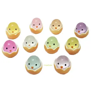 Glow-in-the-Dark Baby Chick Hatching Egg Toy, Resin DIY Accessory, Cartoon Micro-Landscape Miniature Ornament