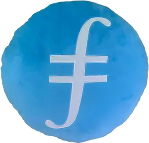 Filecoin Pillow - Embroidered Round Stuffed Plush Crypto Pillow by BlockCraft.Shop FIL Plush Pillow
