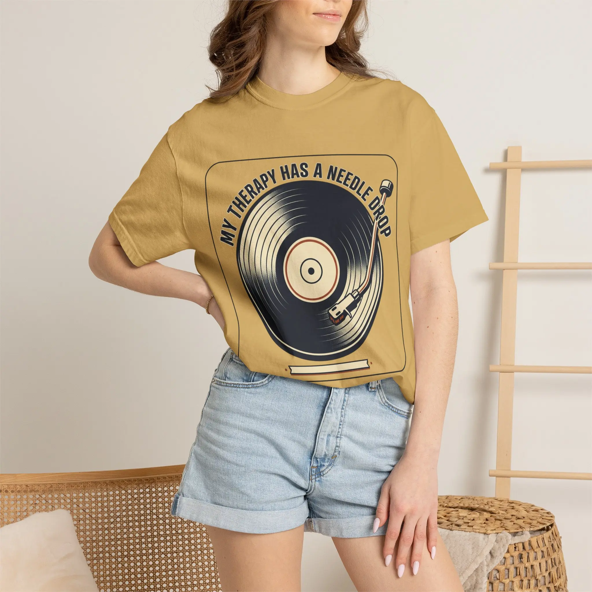 My Therapy Has a Needle Drop Record Player T-Shirt | Vinyl Music Tee