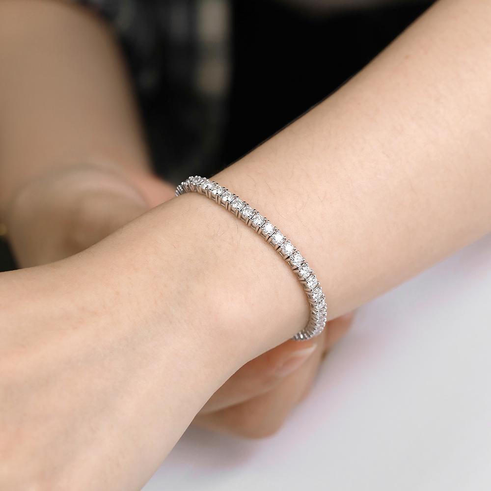 2.5-6.5MM Moissanite Tennis Bracelet for Women Men S925 Silver Plated 18k White Gold All Diamond Bracelets Wedding Jewelry Gra