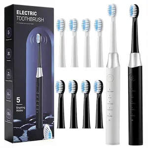 60-Day Battery 5 Modes Electric Toothbrush, IPX7 Waterproof with 2-Min Timer & 30-Sec Reminder, Soft Bristles Deep Clean for Sensitive Teeth, White & Gum Care, Oral Cleansing, Toothbrush Battery Operated, Power Toothbrushes