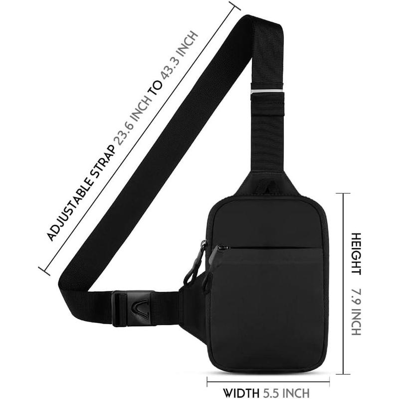 Simptech Mini Crossbody Sling Bag Chest Bag Dual Pocket Water Resistant Fanny Pack Running Phone Holder for Men Women Workout Travelling