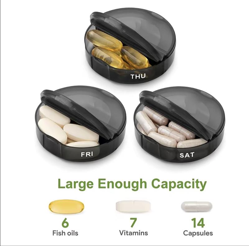 Weekly Pill Organizer, Medicine Organizer, Supplement Organizer, 7-day Large Capacity Pill & Vitamin Storage Box, Summer Essentials Portable Pill Box for Travel & Home Use, Organizer Storage