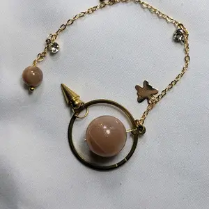 6in Gold Color Crystal Pendulums - Lapis Lazuli - Amethyst  - Sunstone/Moonstone Home Ornament Car Pendant Bag Pendant