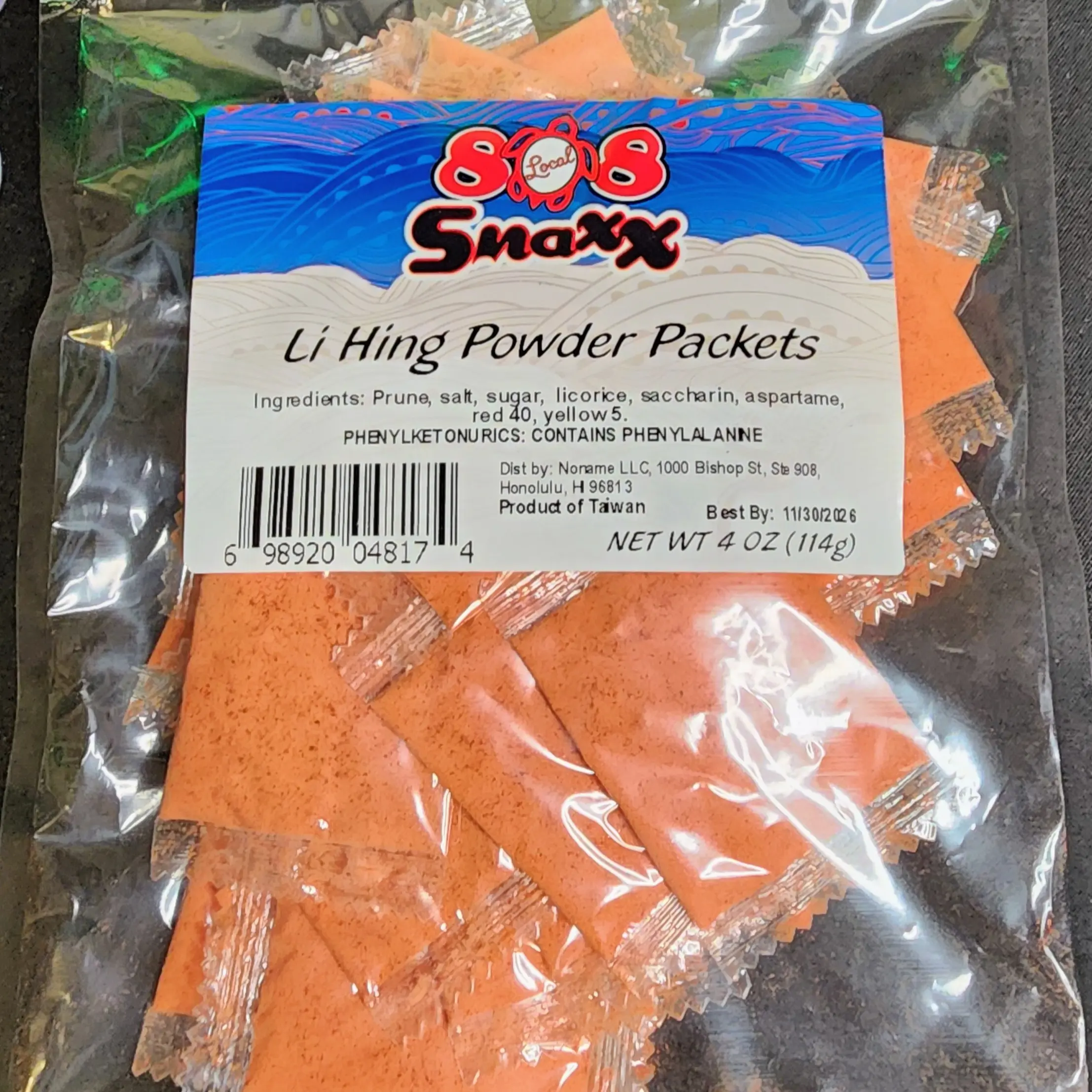 808snxx Powdered Li Hing Prune Base Flavoring Powder Mix - Sweet-Salty Licorice Snack Seasoning for Beverage Mixtures
