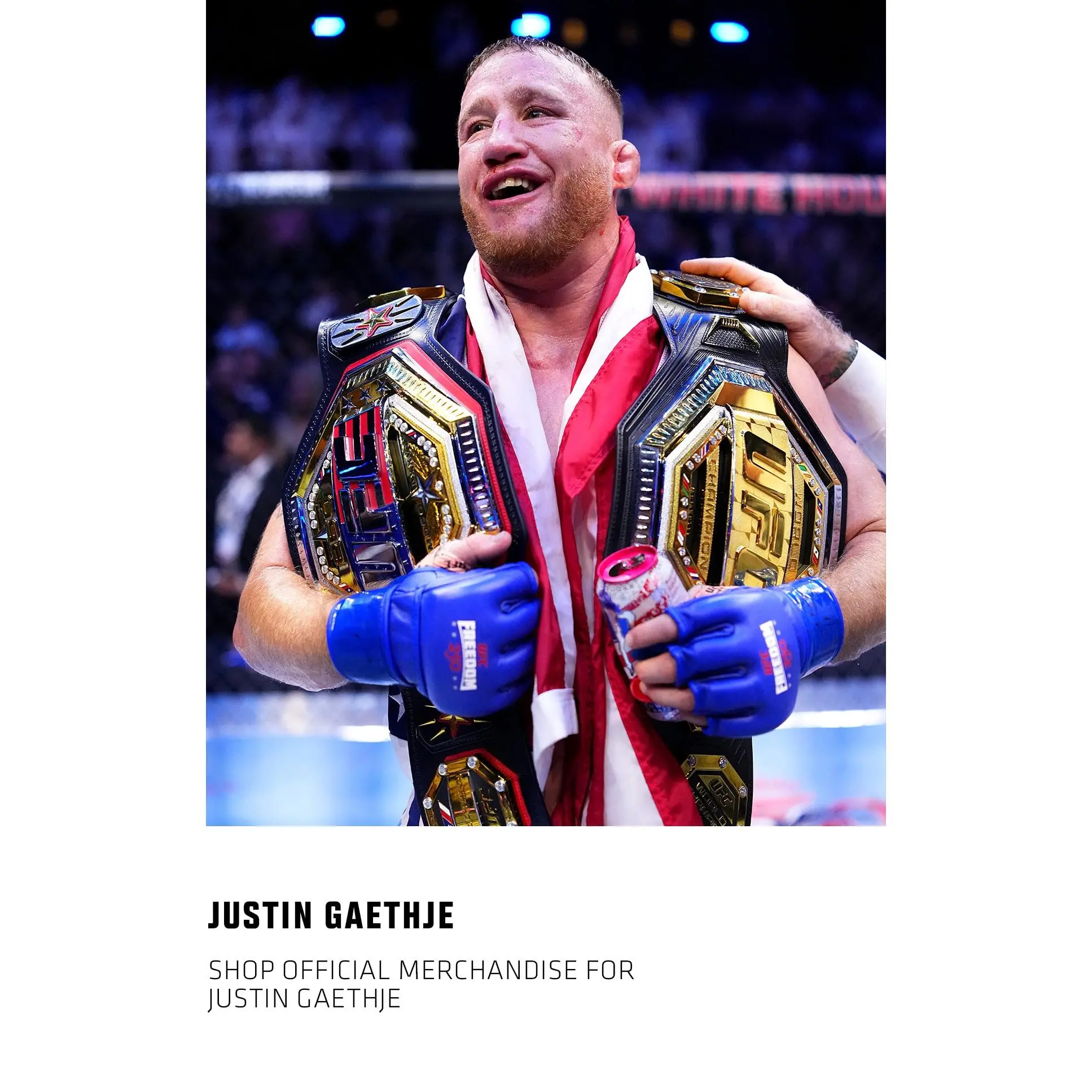 Jusstin Gaethje Poster, UFC Fight Poster Premium Print MMA Sports Wall Art Room Decor Man Cave Gift - Unframed