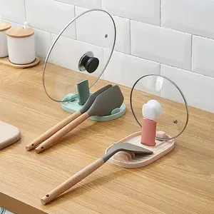 Kitchen Silicone Pot Lid and Utensil Holder - Nonslip, Eco-friendly