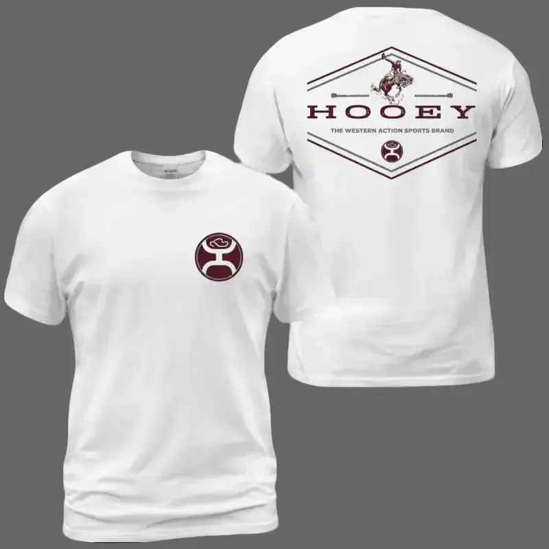 Hooey Men's Casual Short-Sleeve Western T-Shirt - Classic Style, Rodeo Cowboy Graphic, Bronco Rider Back Print, Front Circle Logo, Ranch-Inspired Gift Top