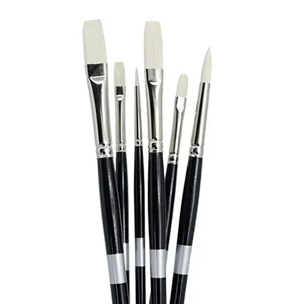 Trekell Opal Long Handle Top Sellers Brush Set - Vegan-Friendly Synthetic Hog Bristle Brushes for Oil & Acrylic Painting, #0 Round Opal 10" Long Handle - Smooth, Comfortable