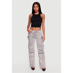 VIP Acid Wash Utility Jeans