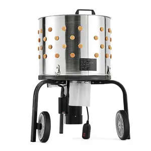 20" Stainless Steel Chicken Plucker Machine, Poultry Defeathering Equipment with 108 Soft Rubber Fingers, Easy Debris Collection for Farms, Restaurants & Home – Black