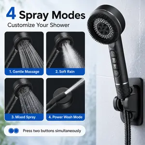Handheld Shower Head 4 Modes | High Pressure Jet Clean + Scalp Massage Design | Single or Set Available