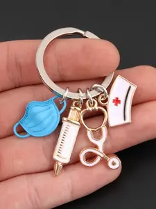 Nurse themed keychains, cute nurse masks, syringes and stethoscope designs for men's and women's Kevlar chains, fashionable accessories for luggage decoration, are also a surprising and exquisite small gift.