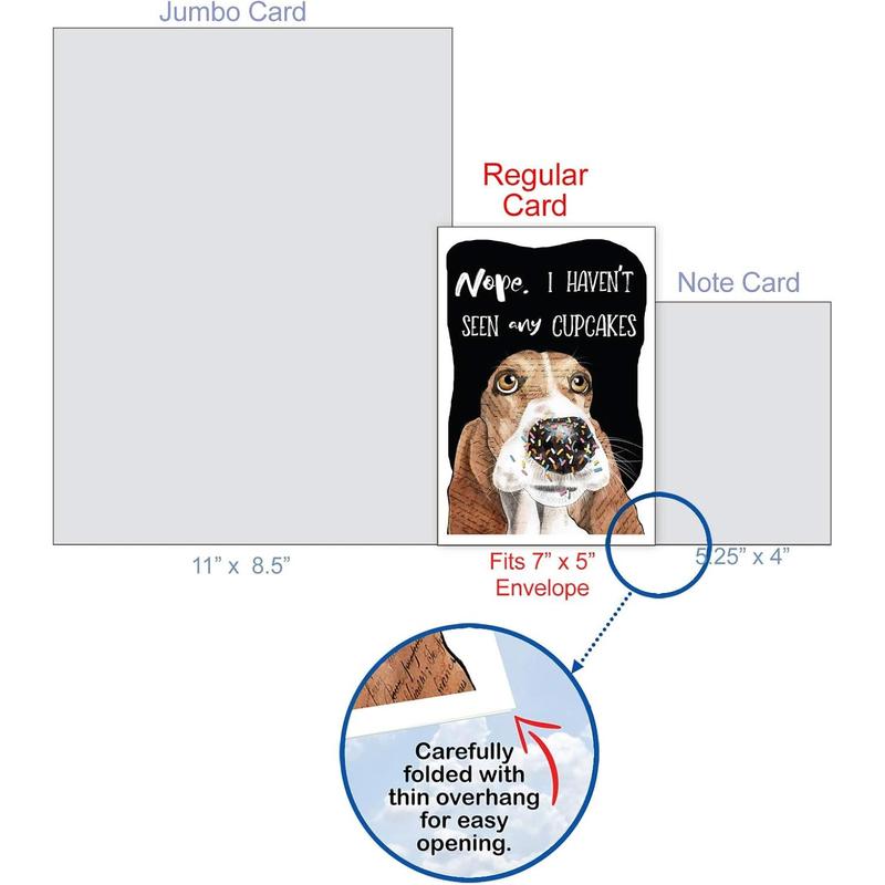 1 Funny Animal Birthday Card w/Envelope  Cute Puppy Card for Birthdays  Dog Antics Sprinkle Nose C3639ABDG