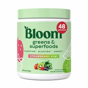 Bloom Greens & Superfoods Powder Supplement – Strawberry Kiwi Flavor – 48 Servings – Digestive & Daily Wellness Support
