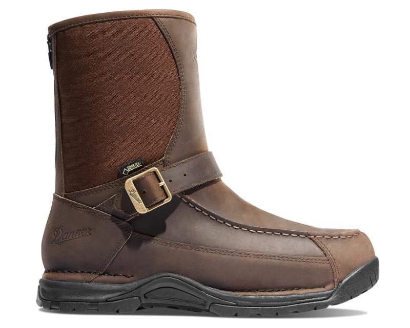 Men’s 10" Sharptail Rear Zip Boots – Dark Brown Leather