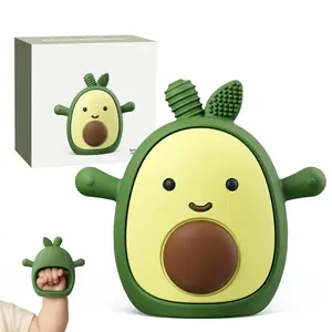 Baby Teething Toy Silicone Avocado Teething Mitten  Babies Over 3 Months Anti Dropping Wrist Hand Teethers Baby Chew Toys  Sucking Needs, BPA Free (Patent Pending)