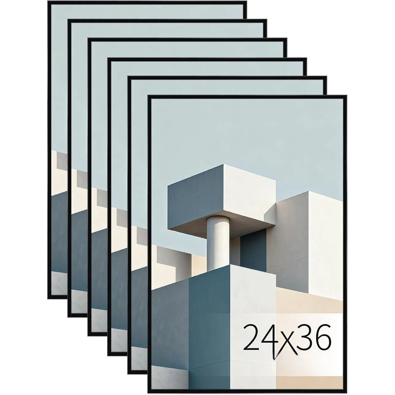 24x36 Poster Frame 6 Packs, Lightweight Poster Frames Display 24 x 36 Inch Photo Picture Artwork for Wall