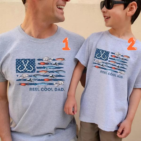 Reel Cool Dad Daddy and Me Shirts, Fathers Day Gift For Fisher Dad, Father Son Matching Shirts, Daddy Daughter Shirts Fishing Dad Gift, Youth and Adult Tee, Matching Family Tee, Father day Gift, Gift for Dad