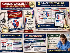 Cardiovascular nursing study guide | cardiac anatomy, physiology, meds (digital download)