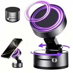 360° Rotatable Vacuum Suction Cup Magnetic Car Phone Mount, Universal Fit for Apple & Android Devices, Compact Design, Adjustable Stand, Strong Adhesion, Hands-Free Calling, GPS Navigation, Stable Support holder mag