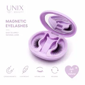 Unix Beauty Soft Magnetic Eyelashes All-in-One Box Lightweight Reusable No-Glue Water-proof Make-up Cosmetic 3 Seconds to Put On 1 Second to Remove