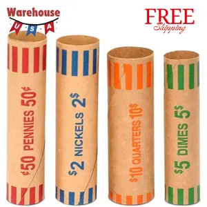 100pcs Assorted Heavy Duty Preformed Coin Wrappers Rolls