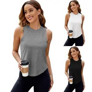 1/2/3PCS  Women's Summer Vest Knitted Tops Round Neck High Elasticity Fitness Running Casual Vest Female Pure Color Tops Soft Vest New