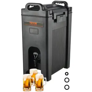 【Summervibes】VEVOR Insulated Beverage Dispenser,  2.5 Gallon, Food-grade LDPE Hot and Cold Beverage Server, Thermal Drink Dispenser Cooler with 0.9 in PU Layer Two-Stage Faucet Handle, for Restaurant Drink Shop