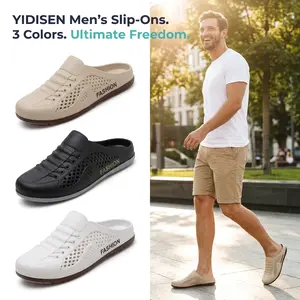 Openwork Closed-Toe Slip-On Summer Slides for Outdoor Wear — Breathable, Non-Slip, Casual