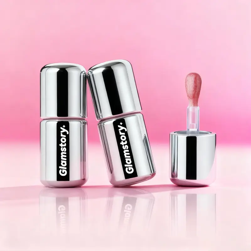 Glamstory Poptide Shimmer Lip Gloss - 02 Gin Juice Chocolate Shade, Women's Peptide-Infused Extreme Plumper, Vegan Cruelty-Free, Non Sticky Gloss, Silky Glide, Brush-Tip Precision, Moisture-Boosting, Glow Up Makeup Product, Adult Lip Care Cosmetic