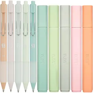Aesthetic Highlighters and Gel Pens With Soft Ink Chisel Tip, No Bleed Dry Fast Easy to Hold, for Bible Journaling Planner School Supplies (PASTEL)